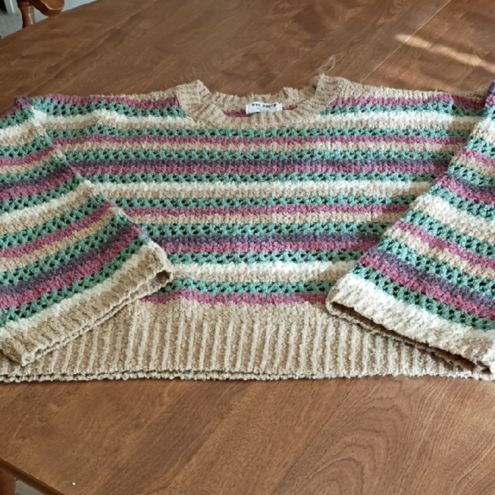 Cozy Multicolor Striped Sweater NYC Knits Women's XL